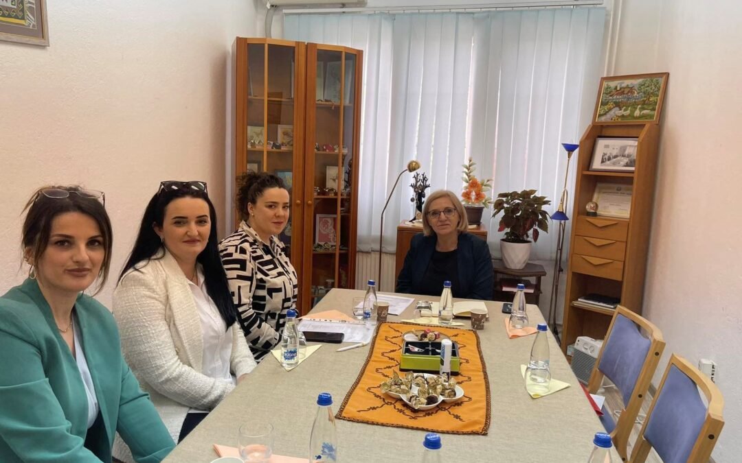 Photo during the meeting with the Center for the Promotion of Women’s Rights and the staff of Medica Gjakova to discuss the progress of the project which we are implementing on behalf of the project with the Swiss Embassy and to plan future activities.